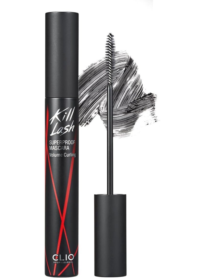 CLIO PROFESSIONAL Kill Lash Superproof Mascara - 02 Volume Curling for Dense Application - Long-Lasting, Waterproof, Smudgeproof,Black - Image 1